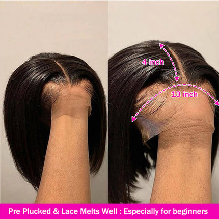 13x4 Lace Frontal Bob Straight Wig  Human Hair