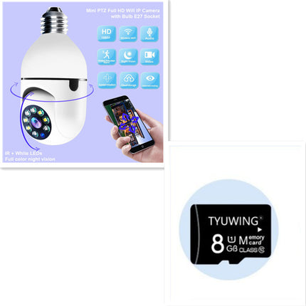 WiFi CAMERA 1080P Bulb 4X Zoom  Alarm Monitor